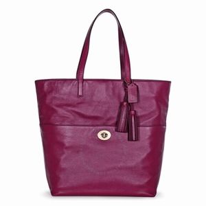Coach XL Turnlock Tote F26461 Deep Port Pink
